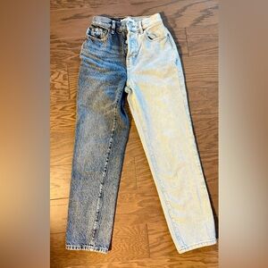 PacSun High Rise Straight Two-Tone Jeans Size 22 Split Denim
